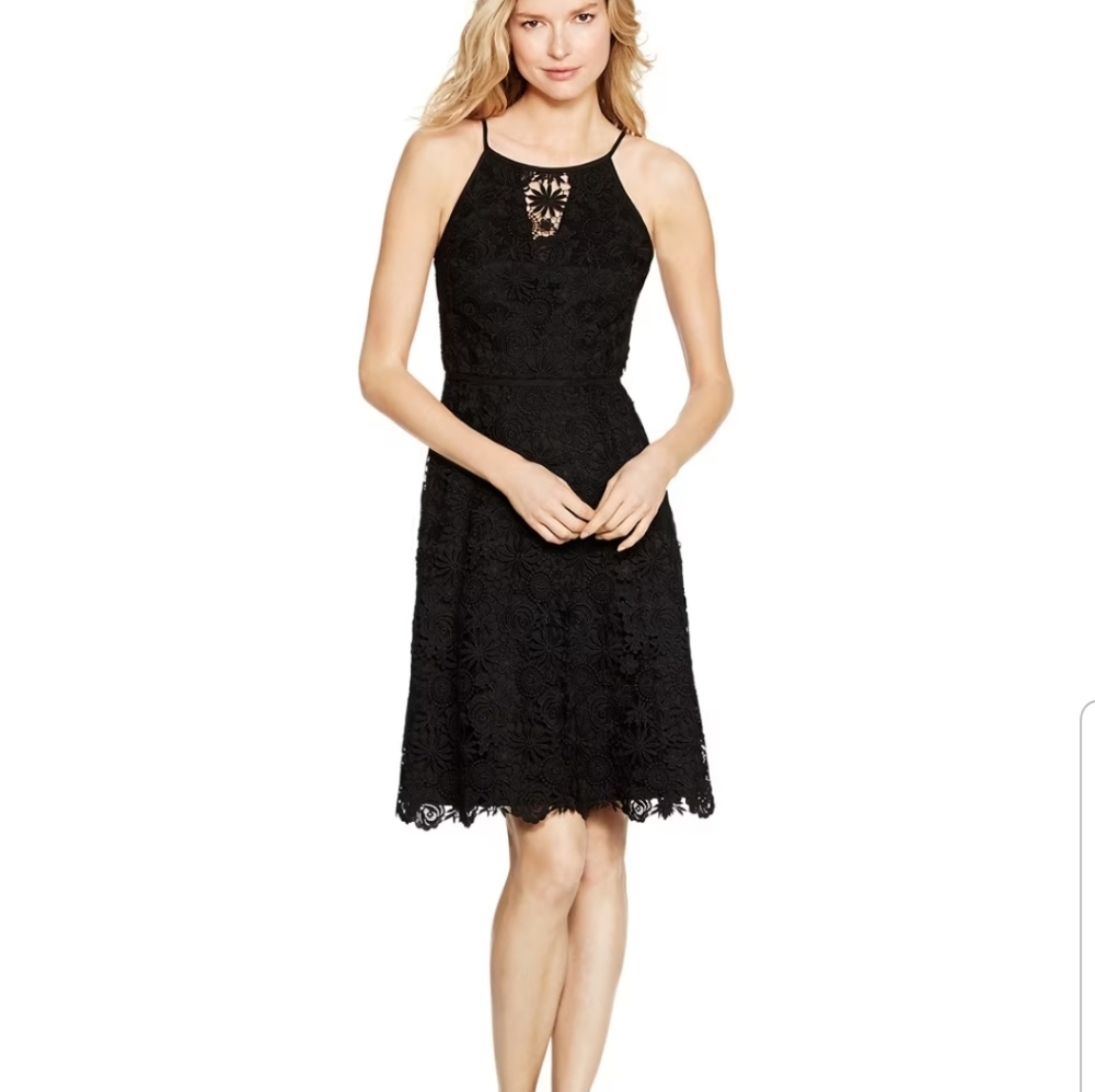 WHITE HOUSE BLACK MARKET sz 8 Sleeveless Lace embroidered crochet whbm